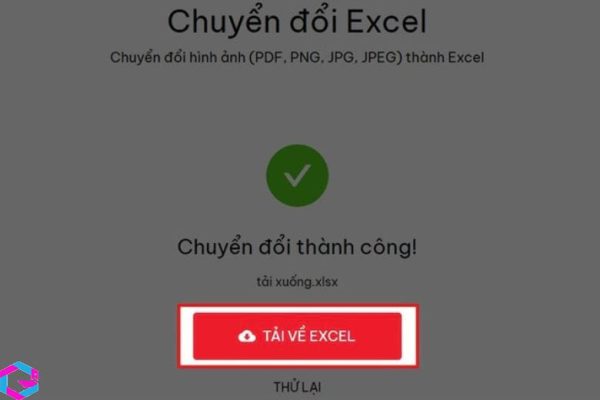 chuyển ảnh sang Excel