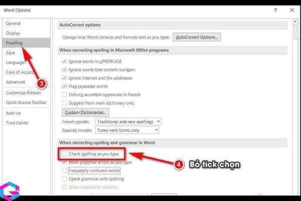 cách bỏ gạch đỏ trong word